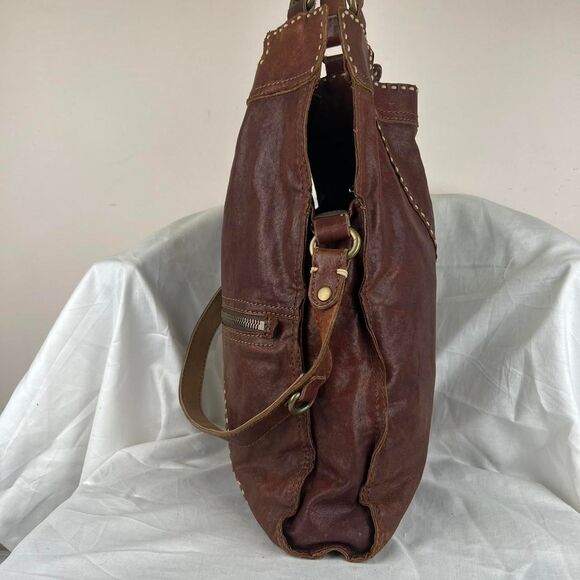 LUCKY BRAND Abby Roads Leather Cross Body Purse Made in Italy Boho - Picture 3 of 8